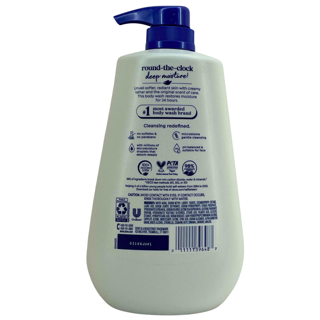 Dove Deep Moisture Body Wash 24HR MicroMoisture Pump 3 Pack 30.6oz
