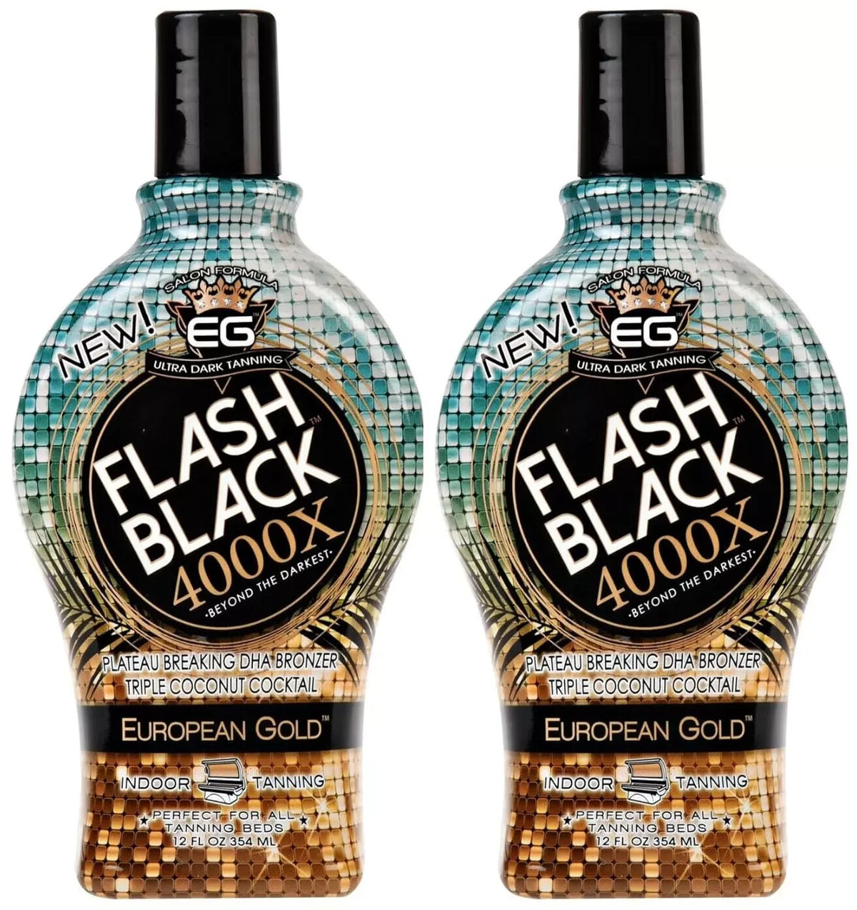 European Gold FLASH BACK 4000X Indoor Tanning Lotion - 12oz, Tattoo & Skin Enhancer