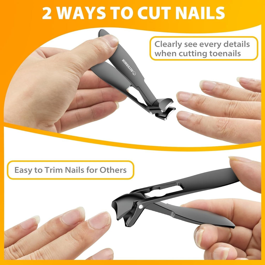 Heavy-Duty Toenail Clippers for Seniors - Wide Jaw & Ultra-Sharp Angled Head