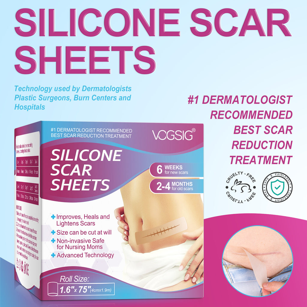 Scar Silicone Gel Sheets for Skin Repair and Scar Reduction - Multiple Sizes