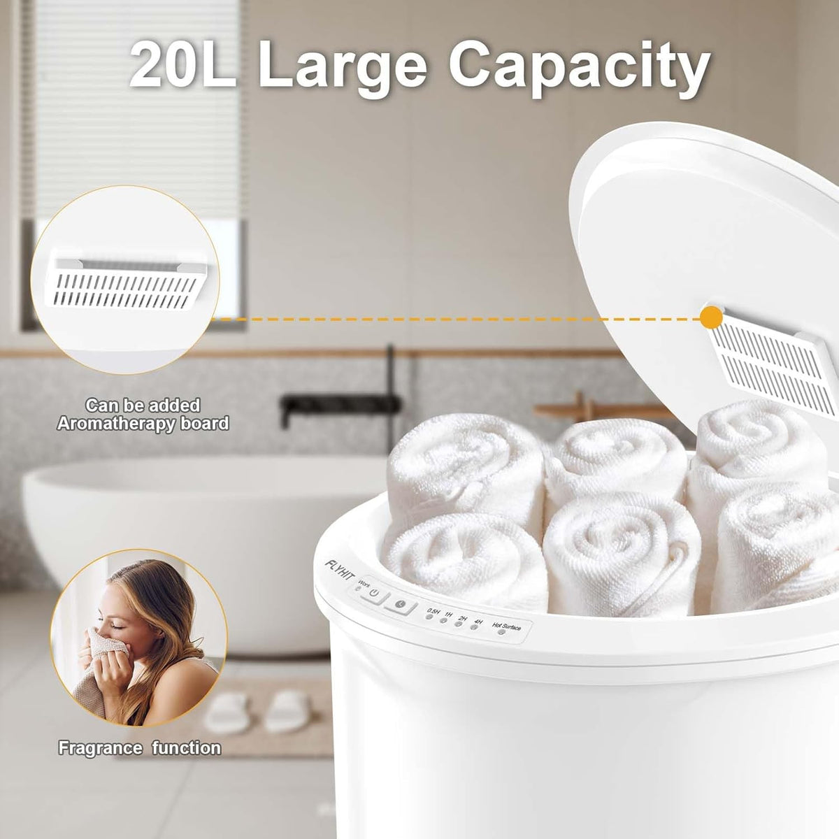 20L Towle Warmer Bucket 450W Fast Heating Spa Safe Timer Home Use