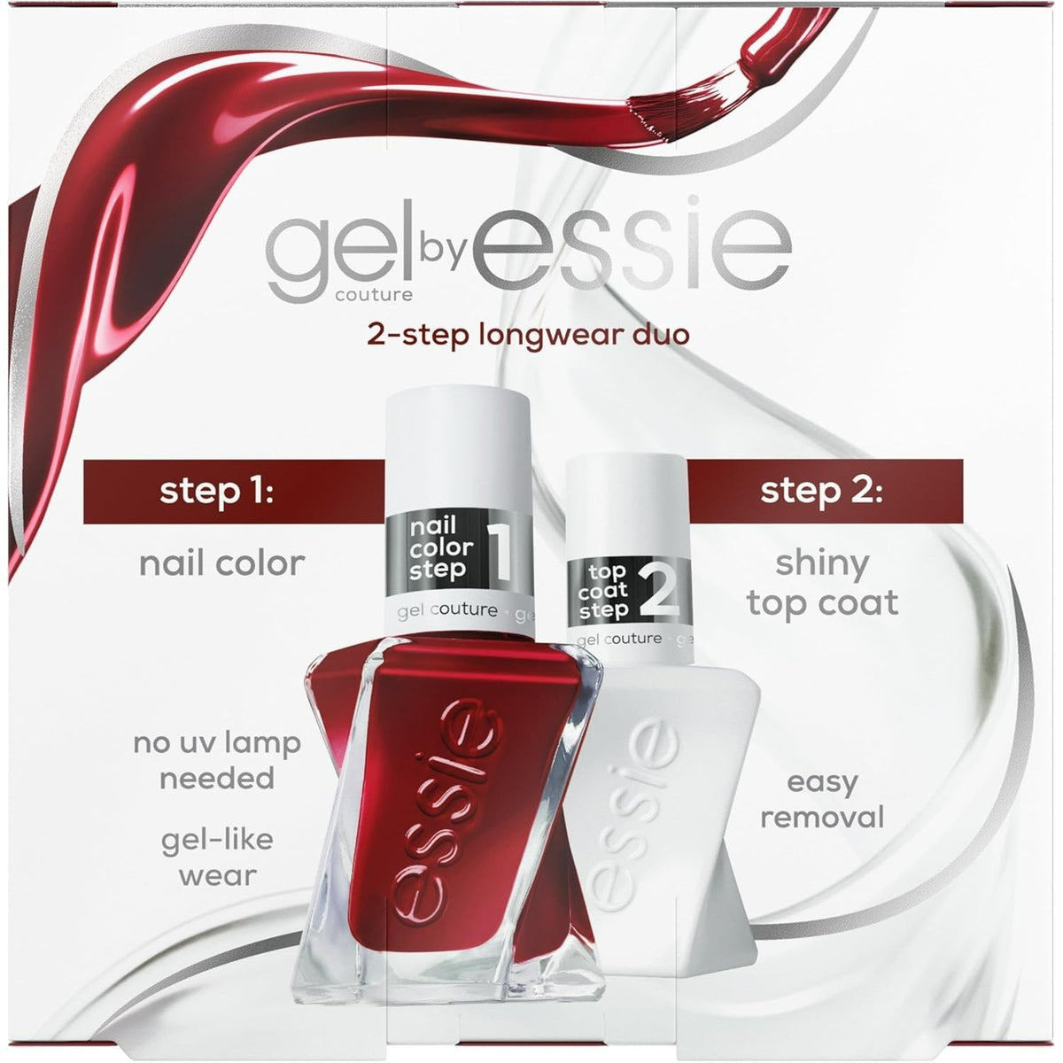 Essie Gel Couture Nail Polish Kit with Top Coat - Longwear Gel-Like Finish