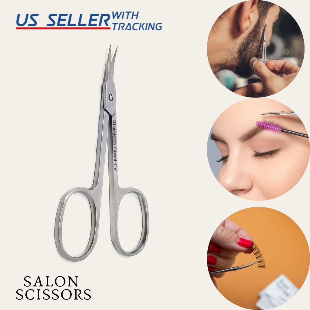 Professional Nail & Cuticle Scissors Set of Three - Manicure Grooming Tools