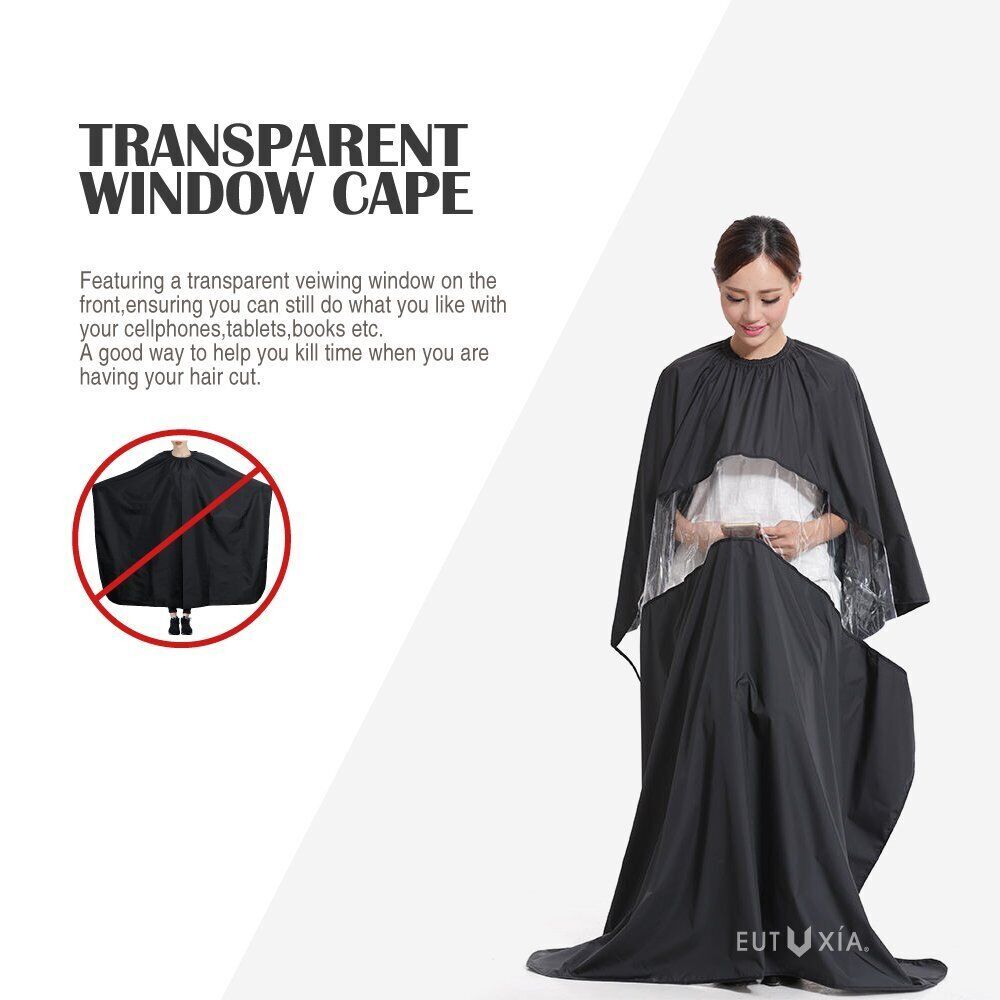 Professional Hair Cutting Cape with Adjustable Metal Clips for Salon & Barber Use