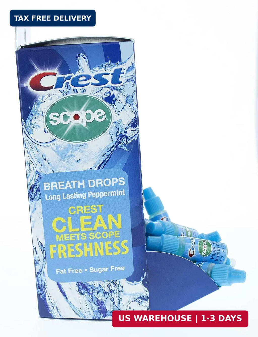 Breath Freshening Breath Drops Peppermint Long Lasting 50 Count Display