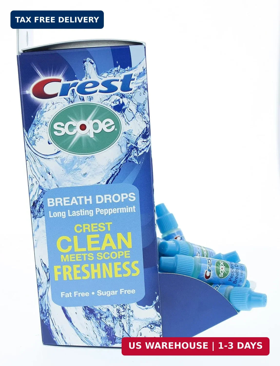 Breath Freshening Breath Drops Peppermint Long Lasting 50 Count Display