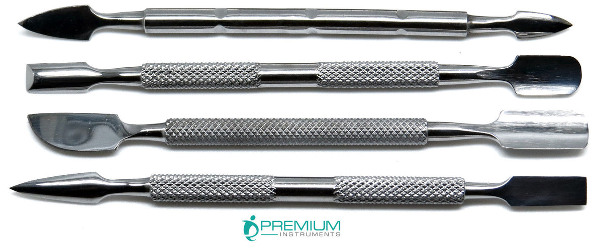 Set of 4 Stainless Steel Nail Pushers & Cuticle Removers for Manicure Pedicure
