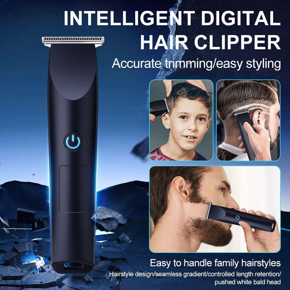 Men's Cordless Hair Clipper & Beard Trimmer with Detachable Stainless Steel Head