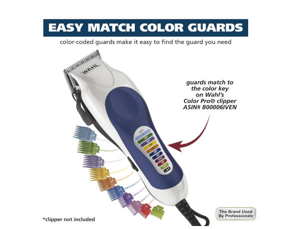 Wahl Clipper Hair Guard Attachment Kit - 14 Piece Color-Coded Guides for Haircutting