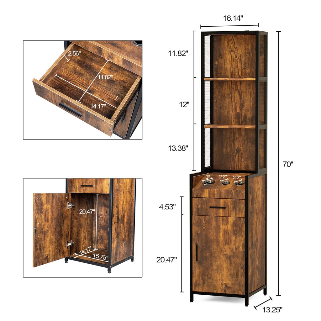 Salon Storage Station with 3 Tier Shelf and Tool Holders for Mobile Stylist