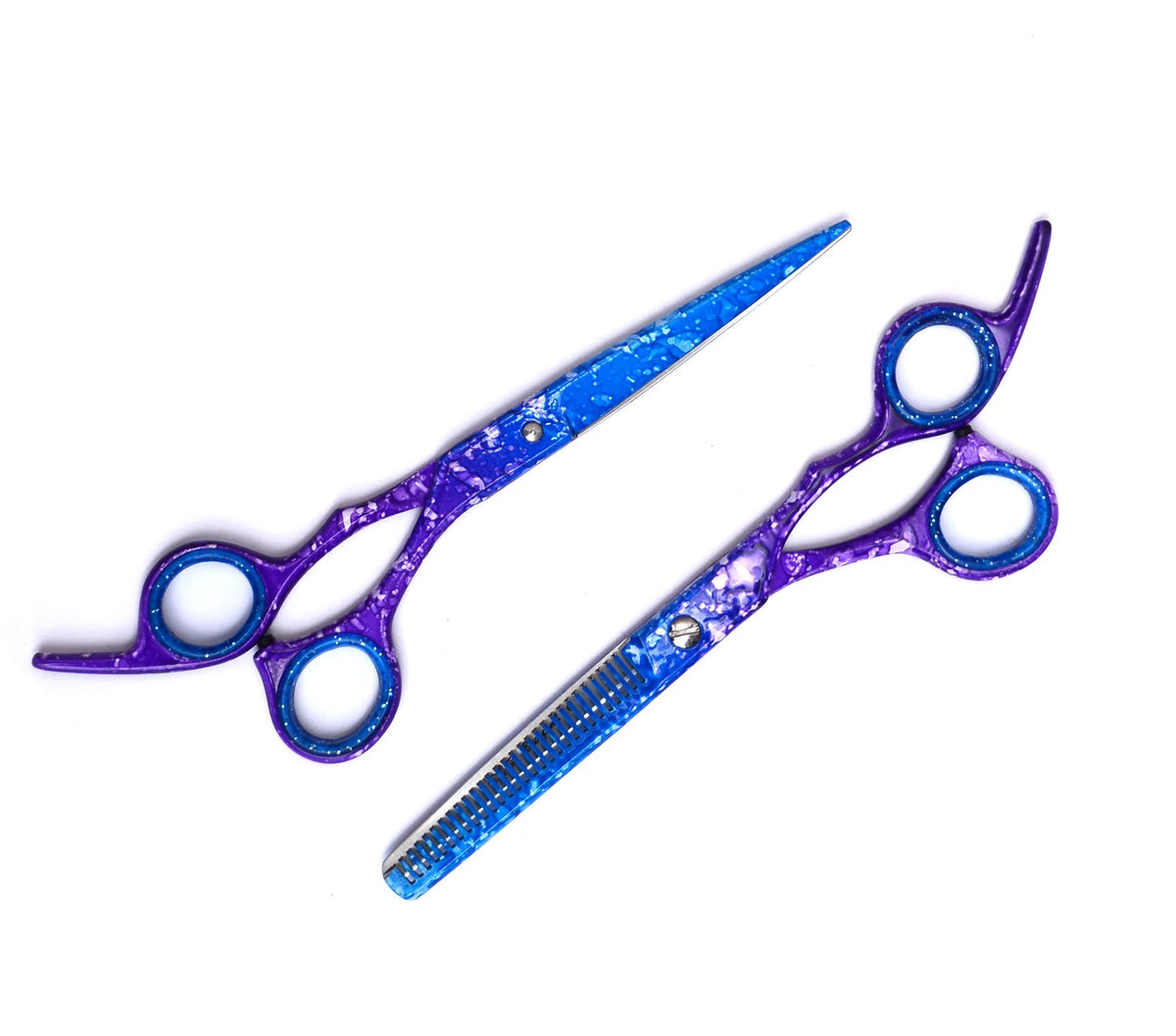 Professional Hair Cutting & Thinning Scissors Set - Barber Shears with Razor & Tweezer