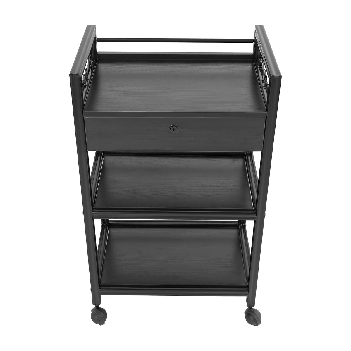 3-Tier Salon Cart with Drawer Rolling Storage Trolley SPA Beauty Equipment