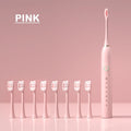 Electric Toothbrush with 6 Modes, USB Rechargeable, Soft Bristles, 8 Heads