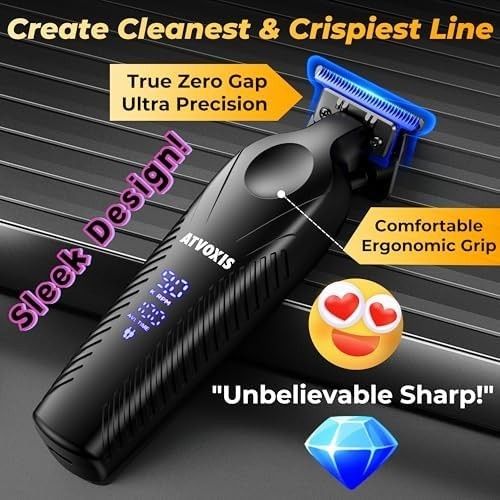 Professional Zero Gap Hair Trimmer with Sharp Blades & Long Battery Life