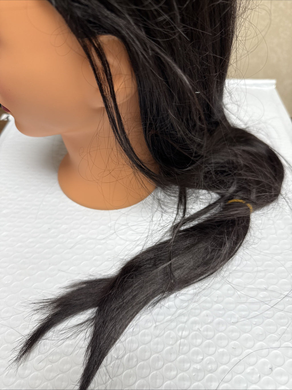 Mannequin Head with Synthetic Hair for Hairdressing Training and Styling Practice
