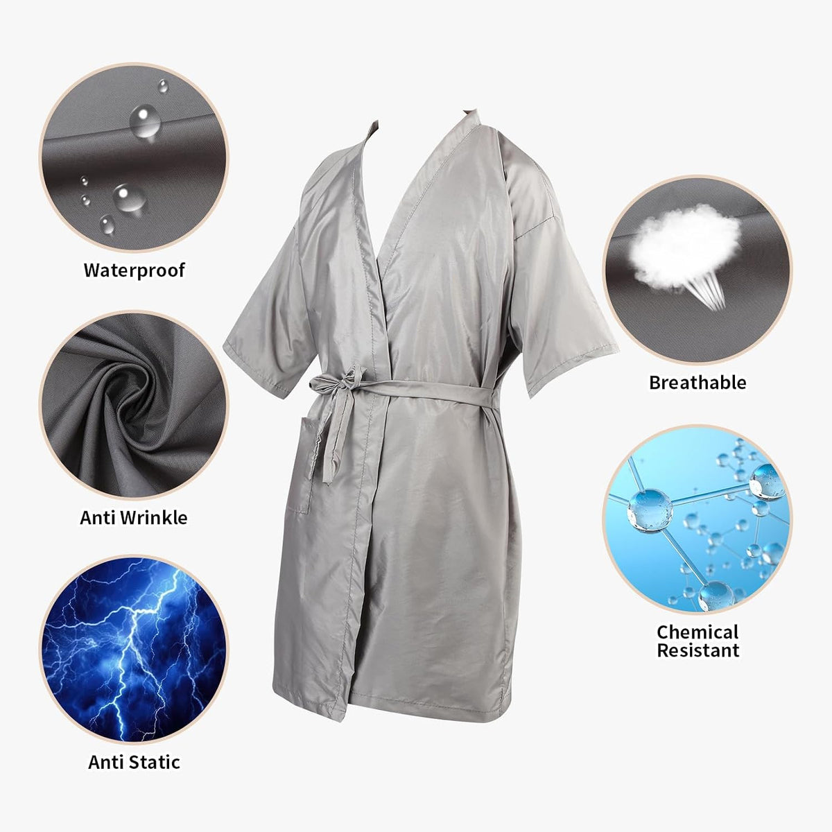 Salon Client Gown Robe Cape for Hair Cutting with Adjustable Tie