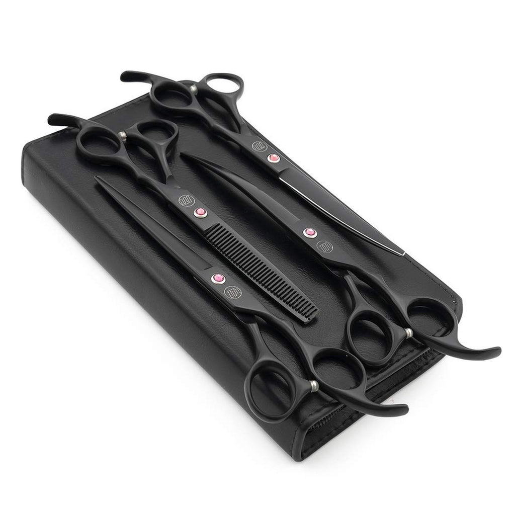 Dog Grooming Scissors Set - 7 Inch Pet Hair Cutting & Thinning Shears