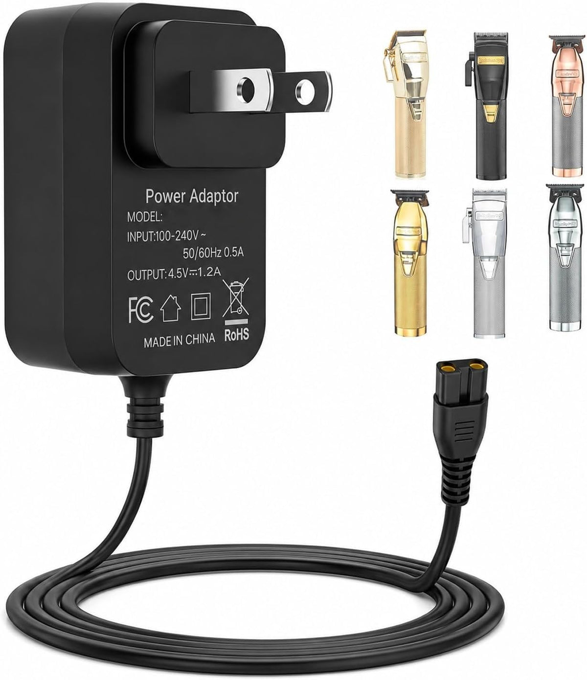 4.5V Replacement Charger Cord for BaBylissPRO Hair Clippers & Trimmers