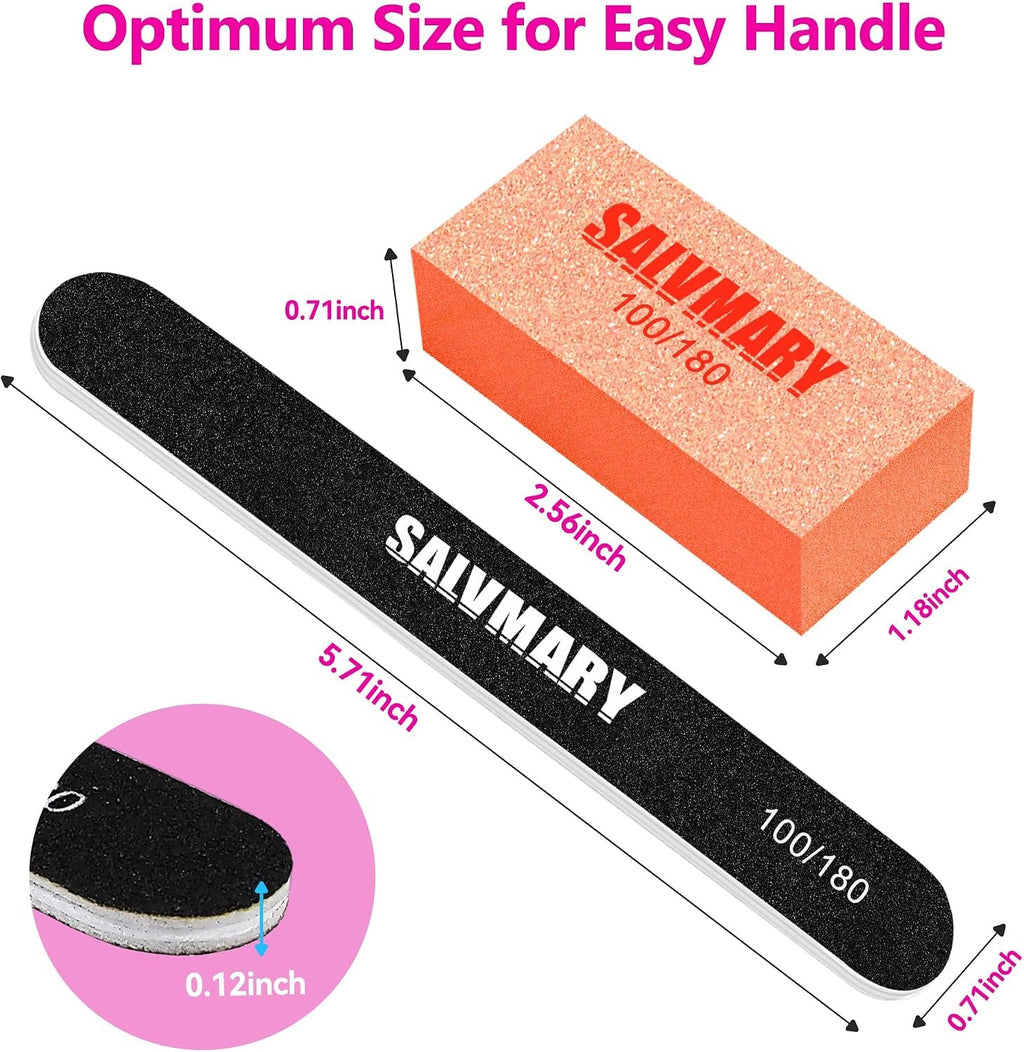 Professional Nail Files and Buffers Set with Double Sided Grits for Manicure & Pedicure