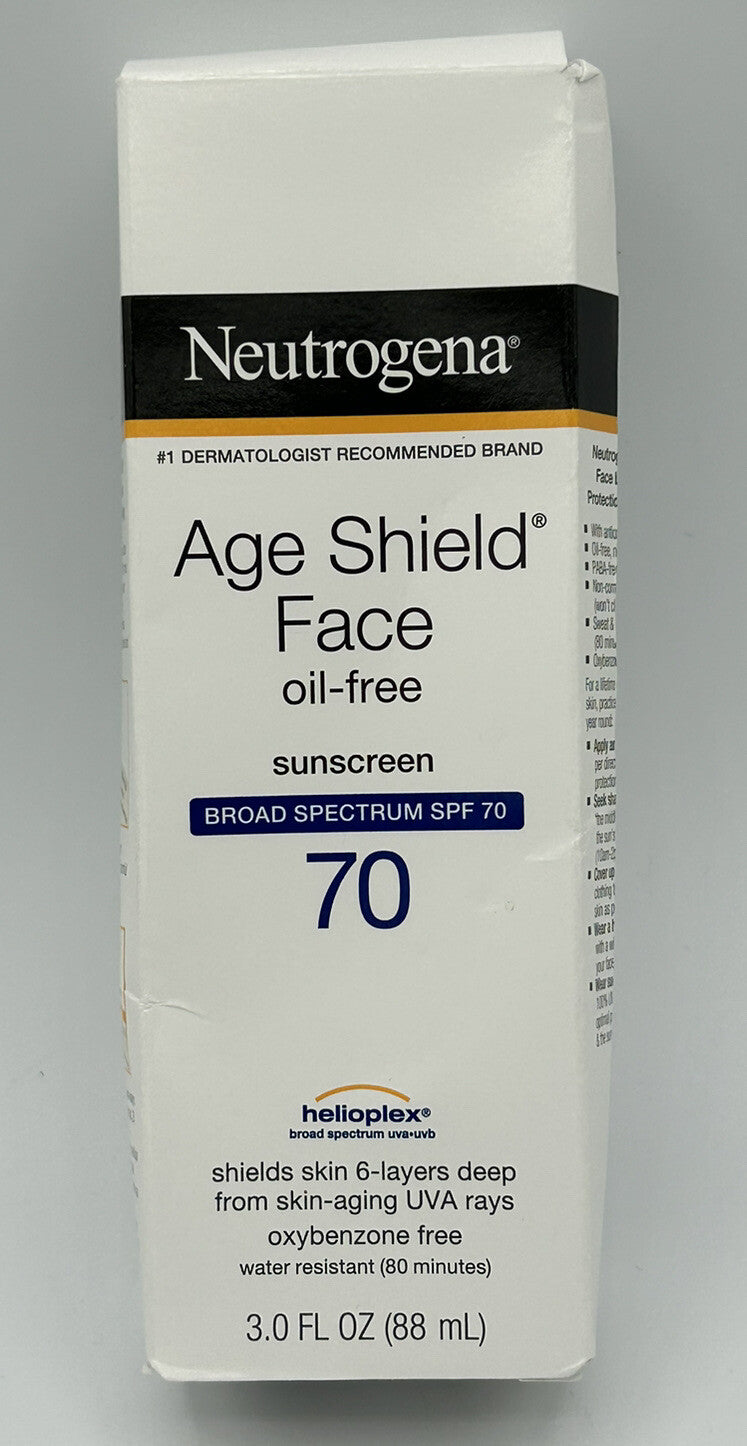 Neutrogena Oil-Free Sunscreen Lotion SPF 70 Age Shield Water Resistant 3oz