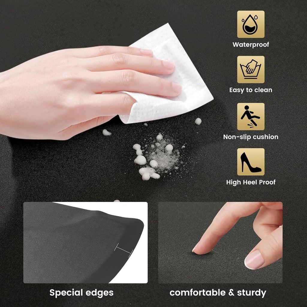 Anti-Fatigue Floor Mat for Salon & Barber Chairs 48x36 Black PVC Foam