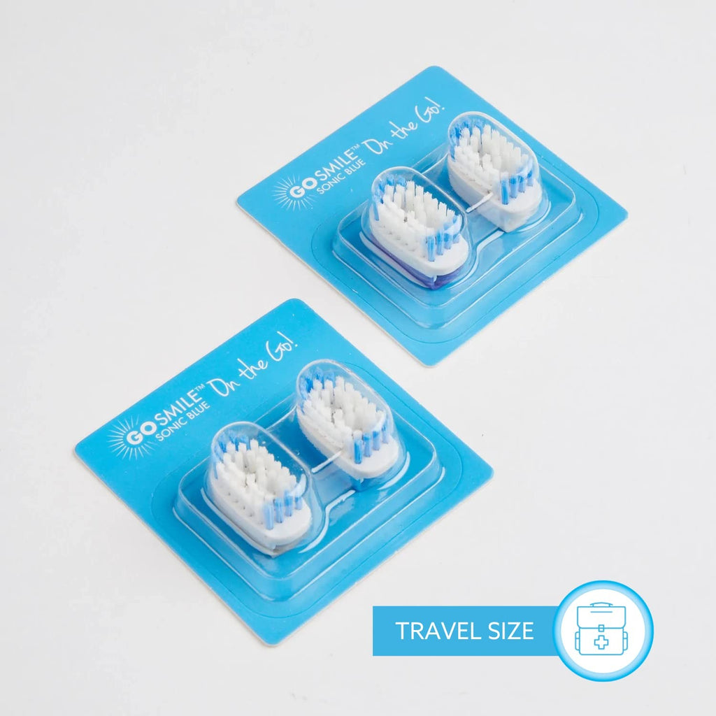 Replacement Brush Heads for On-The-Go Sonic Toothbrush - Blue, Pack of 4
