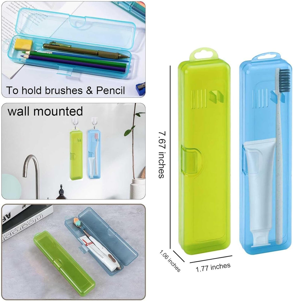 Travel Toothbrush Case 2 Pack Breathable Portable Holder for Camping & Gym