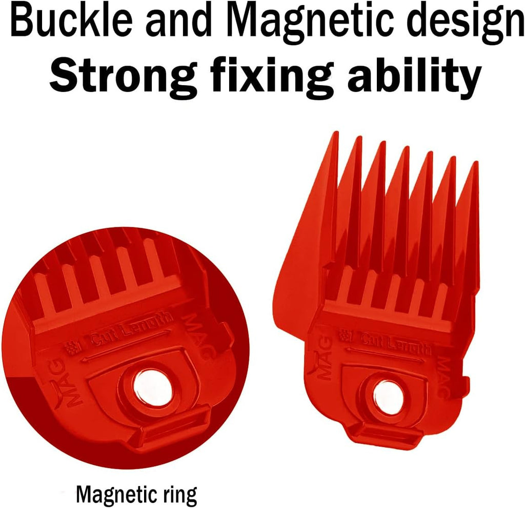 Magnetic Clipper Guards Set for Andis Master Clippers - 10 Pieces, Sizes 1/16 to 1 Inch