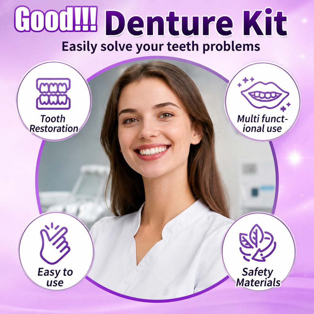 Full Set Natural Silicone Dentures Upper & Lower Comfort Fit - Cosmetic Tooth Replacement