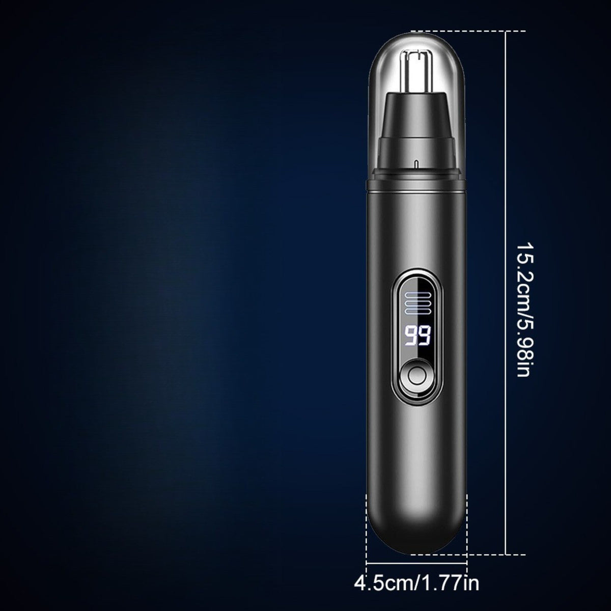 USB Rechargeable Ear & Nose Hair Trimmer with LED Screen for Men Women
