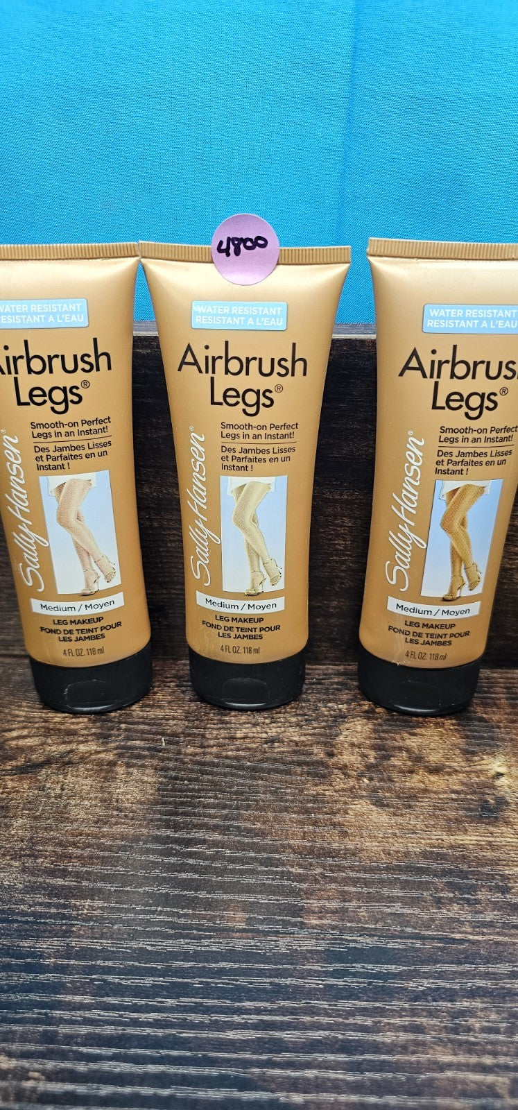Medium Leg Makeup Lotion - Airbrush Legs Spray for Tanning & Covering - 4 Oz Pack of 3