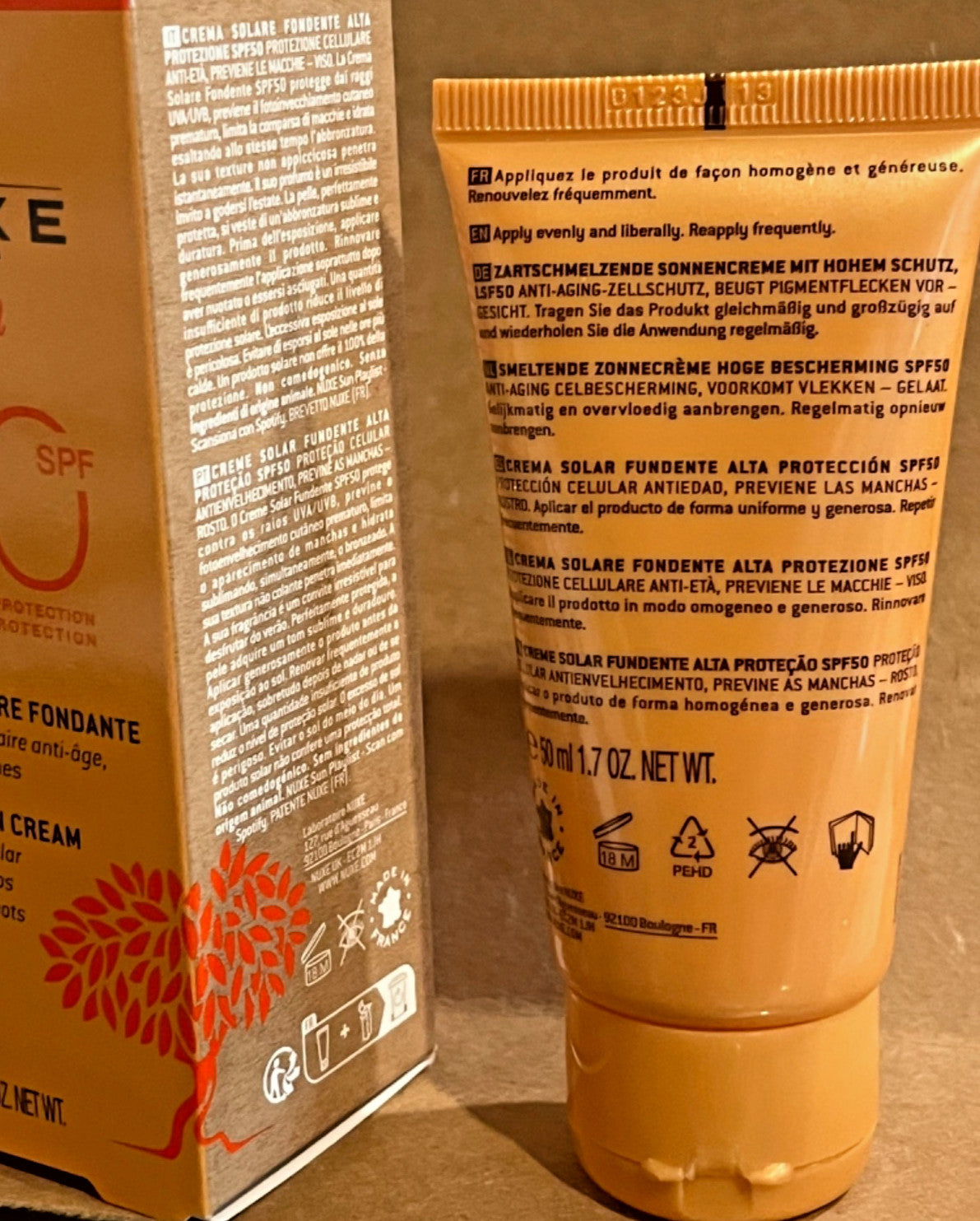High Protection SPF50 Face Sunscreen Cream - 50ml, Hydrating & Anti-Aging
