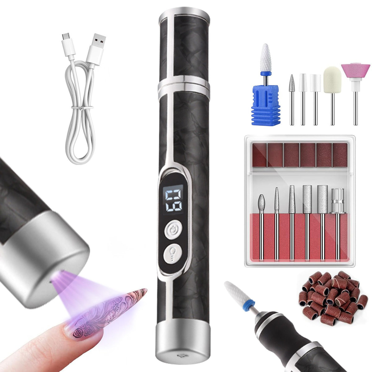 Electric Toenail Grinder Set for Thick Nails Manicure Pedicure Tools