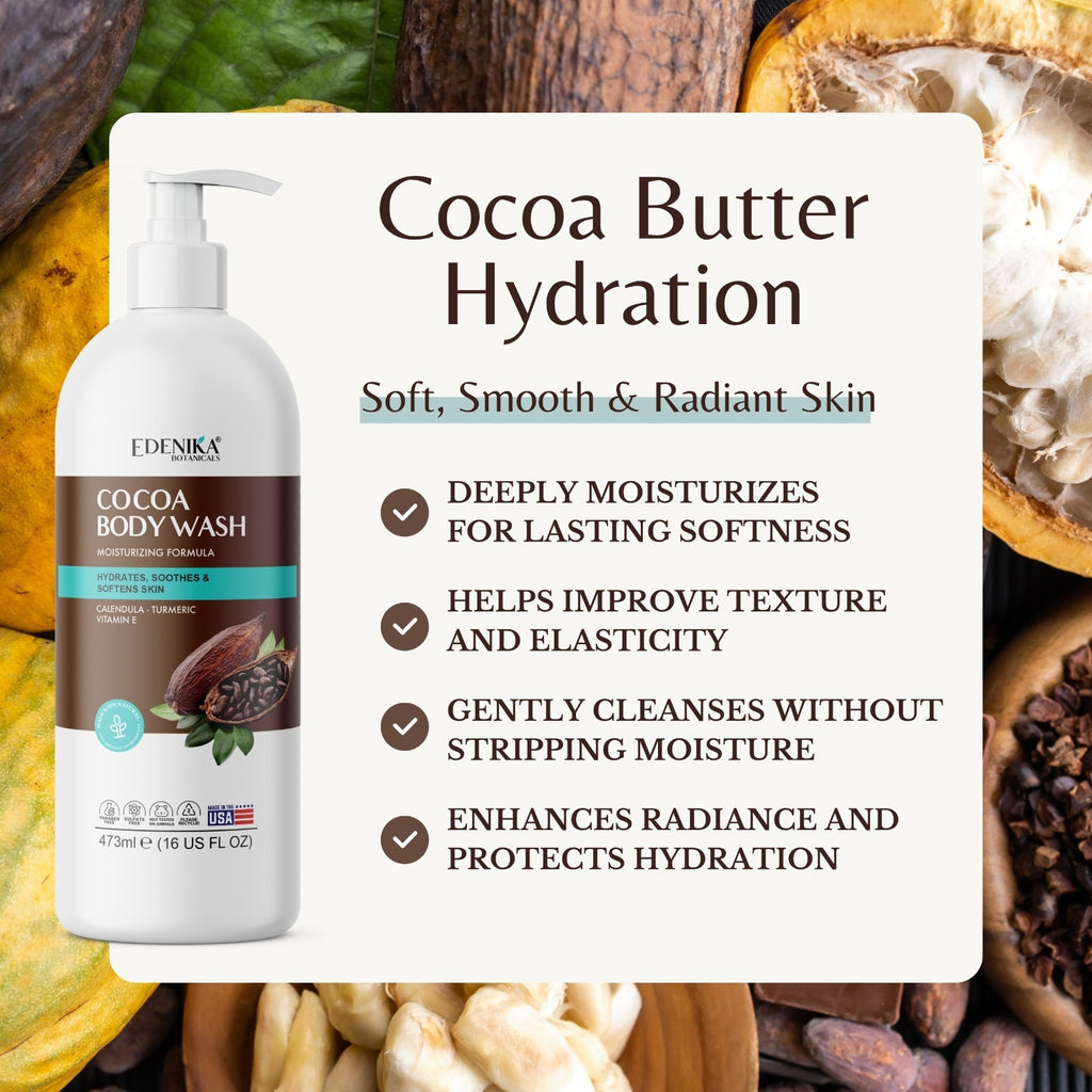 Moisturizing Cocoa Butter Body Wash for Sensitive Skin - 2 Pack