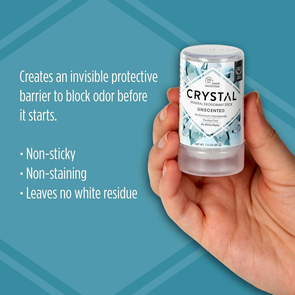 Crystal Mineral Deodorant Stick Travel Size - 1.5 Ounce Natural Odor Protection