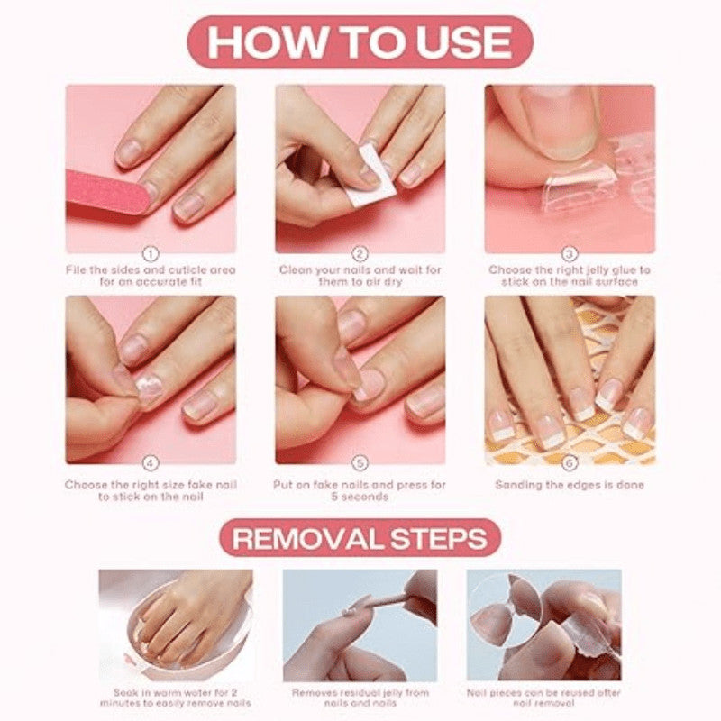 48 Pcs Maple Leaf Short Square Fake Nails - Vintage Autumn Press-On Manicure