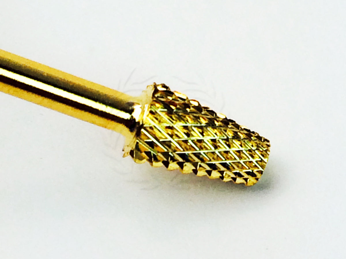 Gold Cone Shape Carbide Nail Drill Bit 3/32" for Electric Nail Art Equipment