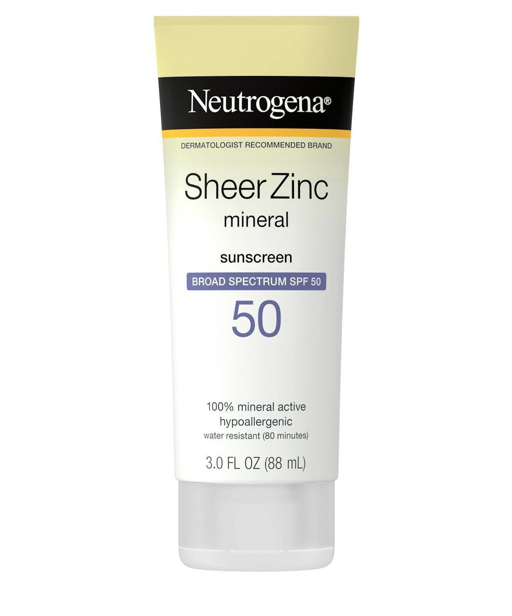 Neutrogena Sheer Zinc SPF 50 Dry Touch Sunscreen - Broad Spectrum, Hypoallergenic, 3oz