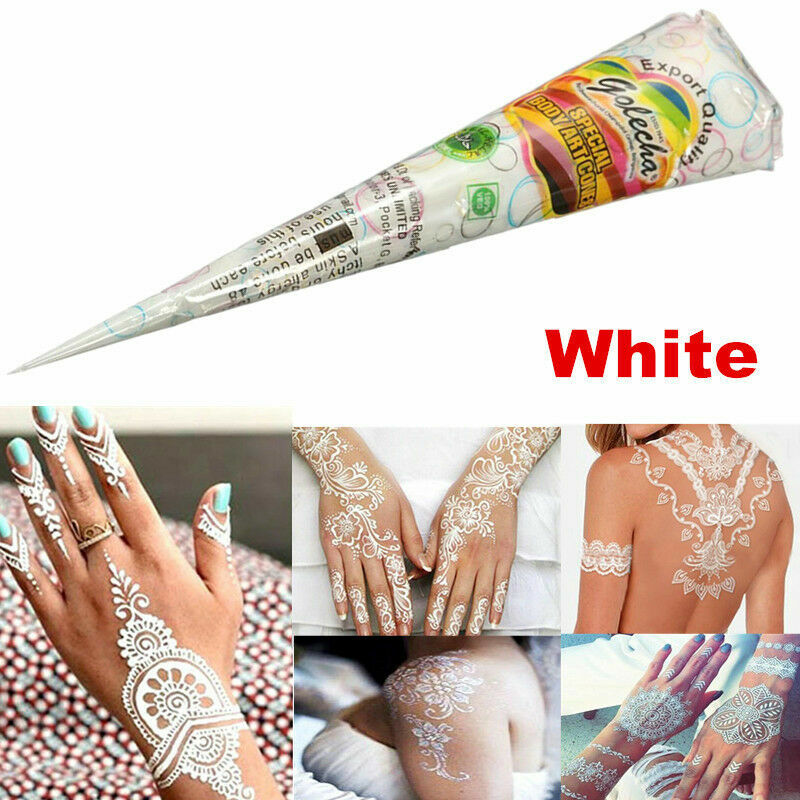 White Henna Temporary Tattoo Cones - 6 Pack