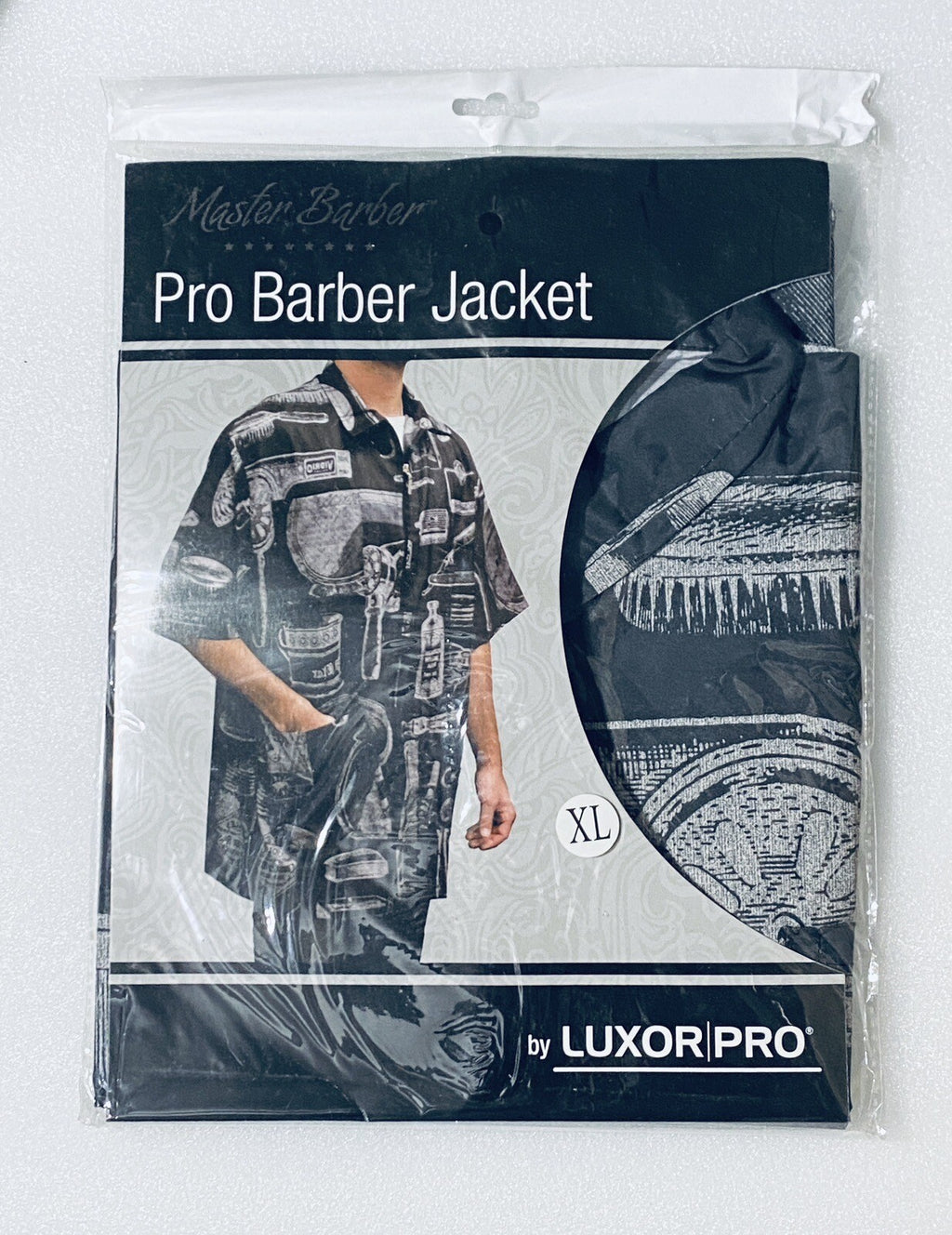 Pro Barber Jacket with Pockets Waterproof Vintage Style XL Black & White