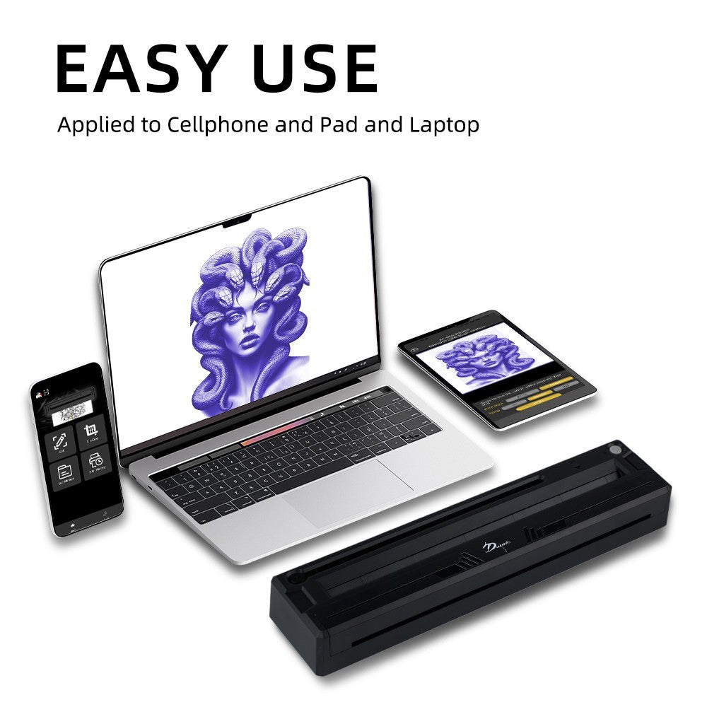 Portable Wireless Tattoo Stencil Printer with 5 Sheets Paper - Bluetooth