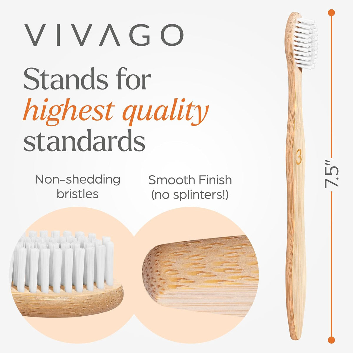 Extra Hard Adult Toothbrushes Pack of 10 with Natural Bamboo Handles