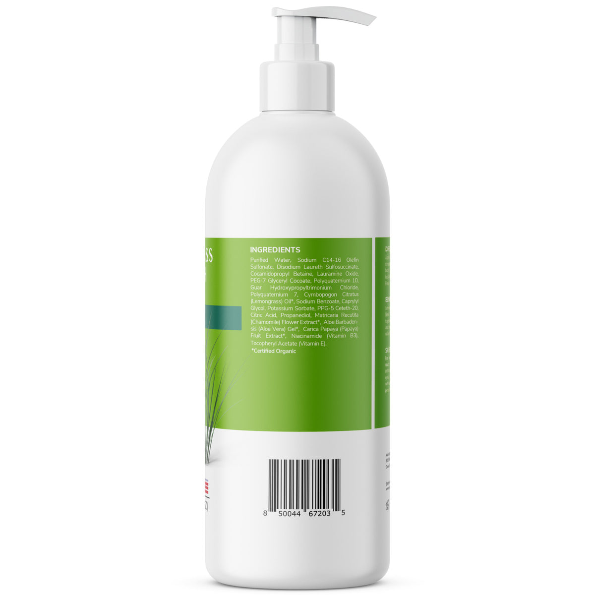 Edenika Lemongrass Body Wash with Vitamin E, Moisturizing Shower Gel 16 oz