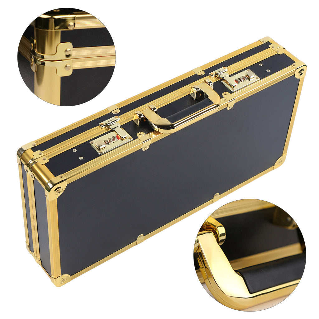 Large Barber Travel Suitcase with Lock Gold - Stylist Tool Organizer