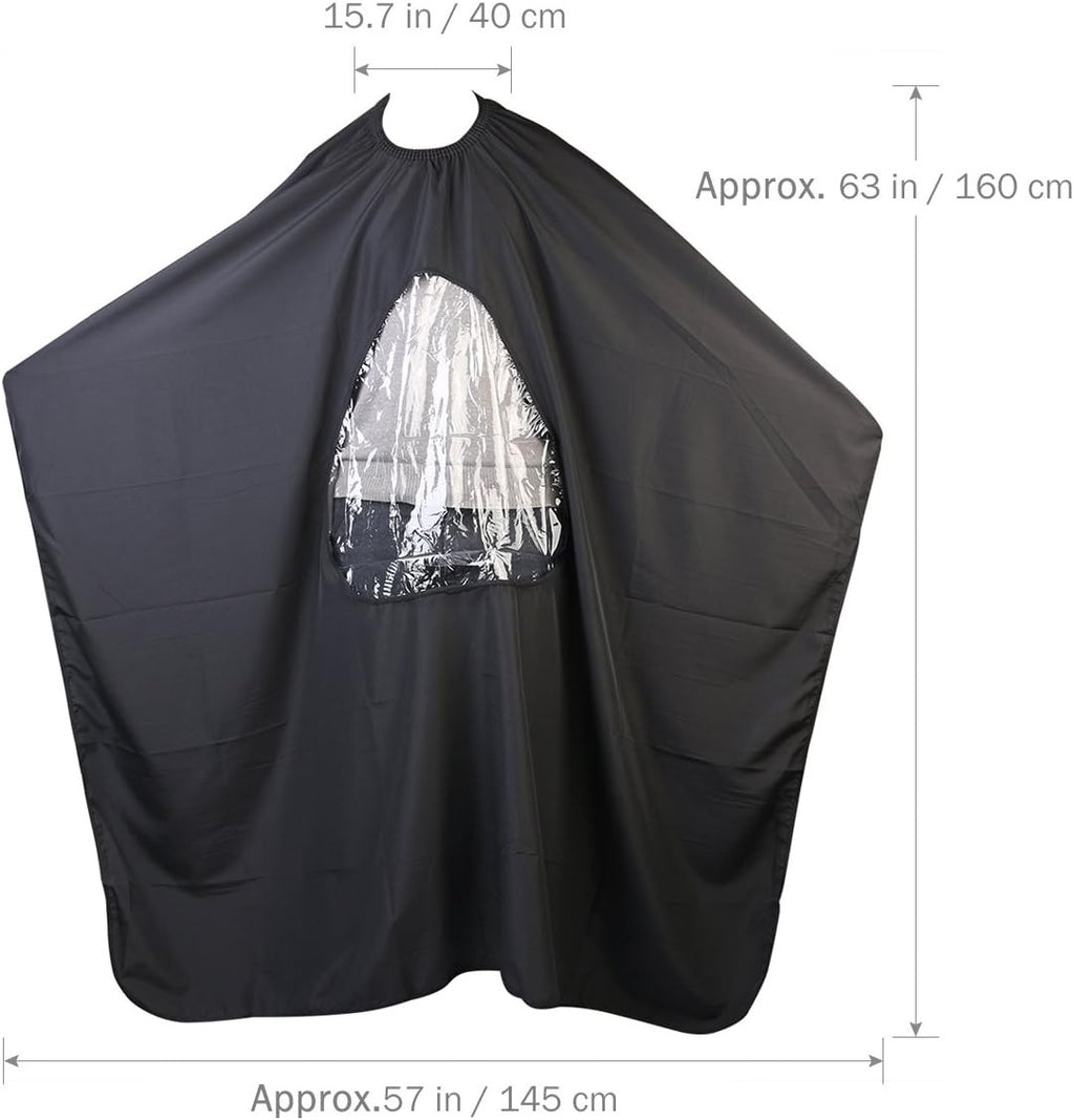 Salon Hairdressing Cape with Viewing Window - Waterproof Silk Cover for Haircut & Color