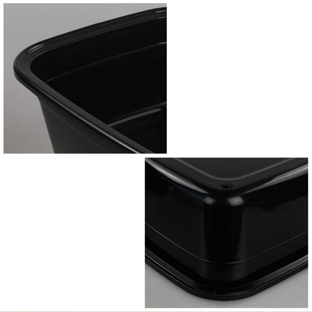 16 Quart Plastic Wash Basin - Black Rectangular Dish Pan for Laundry & Cleaning
