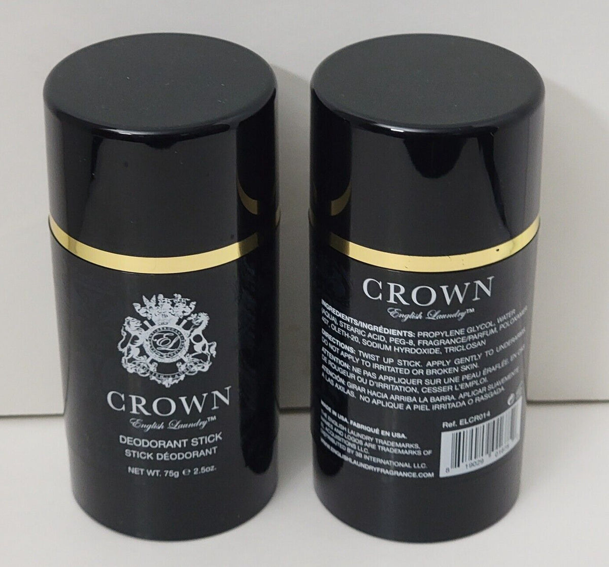 2 Pack English Laundry Deodorant Sticks - 2.5 oz Men & Women