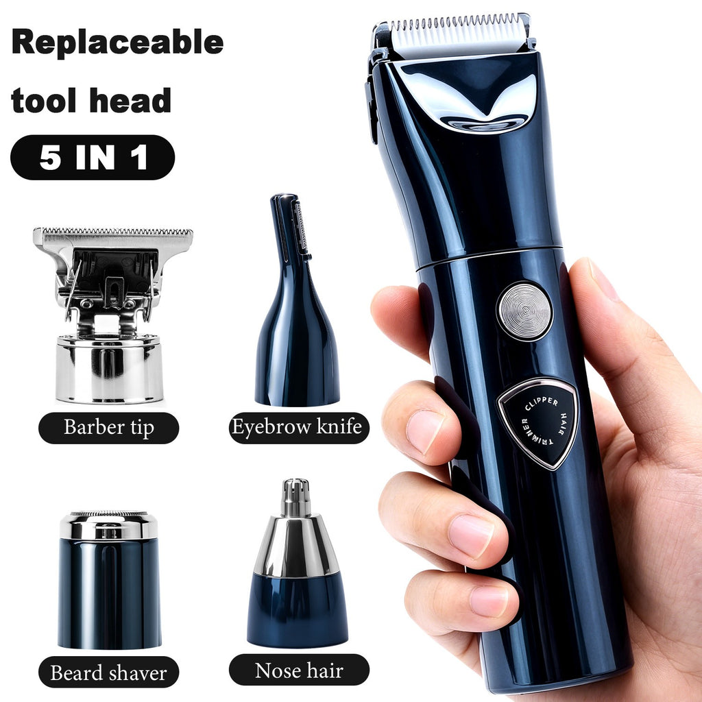 Cordless 5-in-1 Men's Grooming Kit with T-Blade Trimmer & LED Display