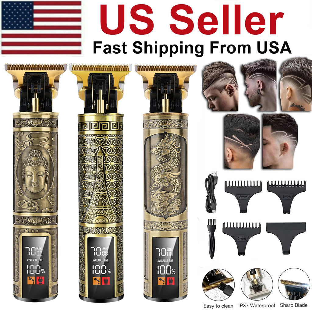 Cordless Professional Men Hair Clipper & Beard Trimmer with Adjustable Guides