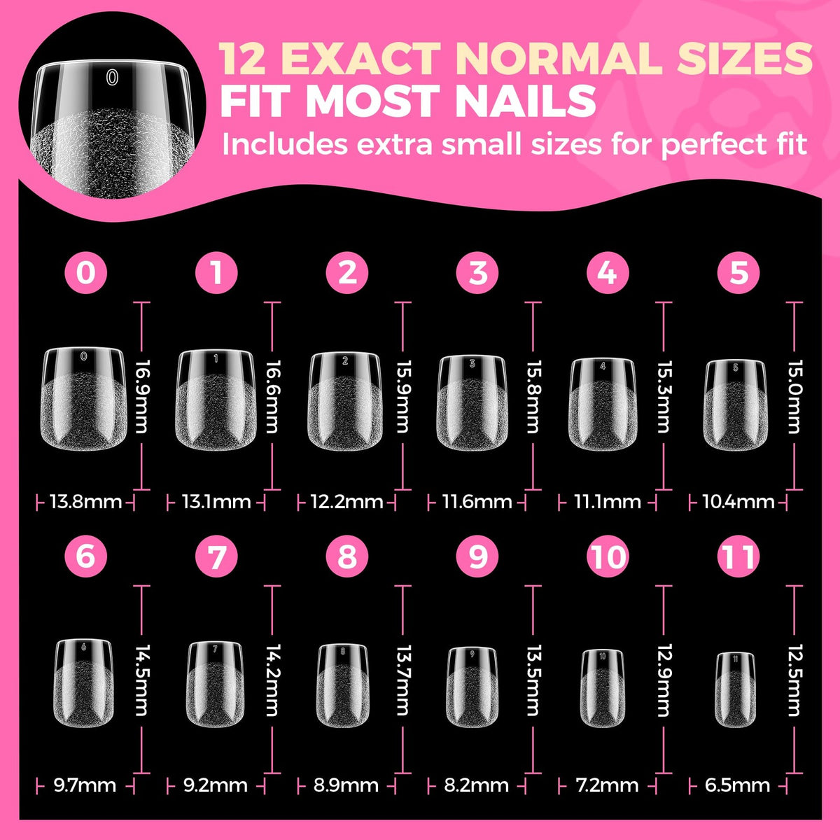 Extra Short Square Nail Tips - Clear Gel Tips for DIY Manicure